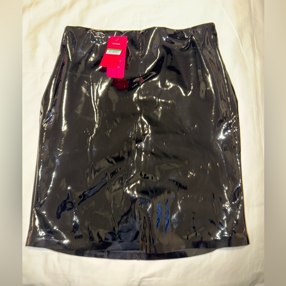 Commando Glossy Jet Black Pencil Skirt - Picture 1 of 4